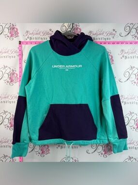 Under Armour Fleece Pullover Sweater Hoodie Teal and Purple